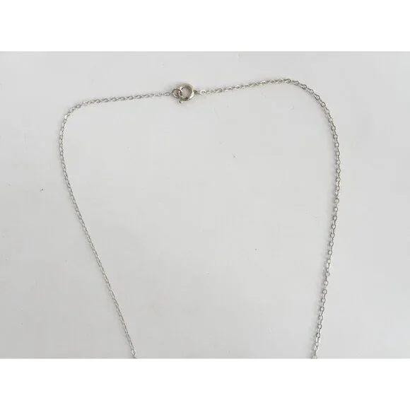 Freeform Turquoise Gemstone Sterling Silver 925 Vintage Pendant Necklace - 16" - Picture 4 of 15